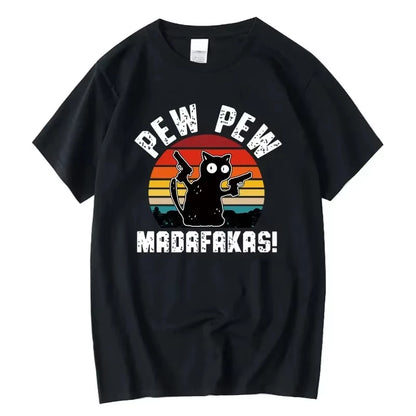 Men's High Quality Funny Cat Printed T-shirt