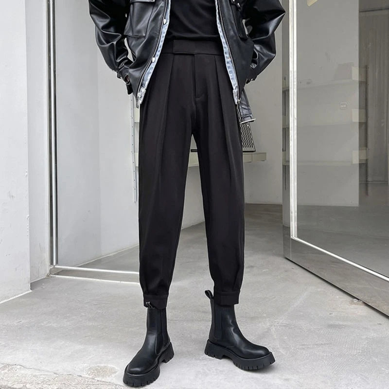 Solid Color Baggy Casual Harem Pants Men