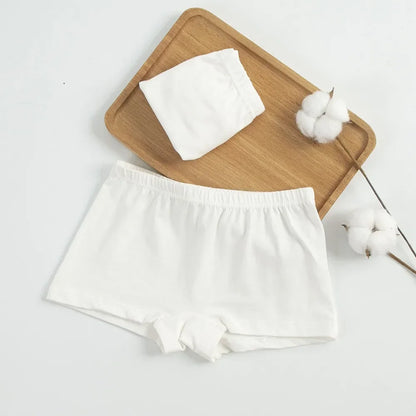 6Pcs Girls/Boys Underwear White Cotton Teen Briefs