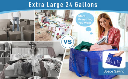 6 Pack Extra Large Moving Bags Heavy Duty Zippers