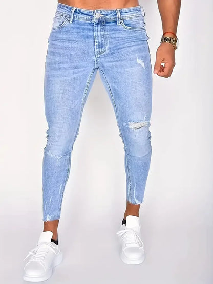 Men's Casual Slim Fit Ripped Jeans