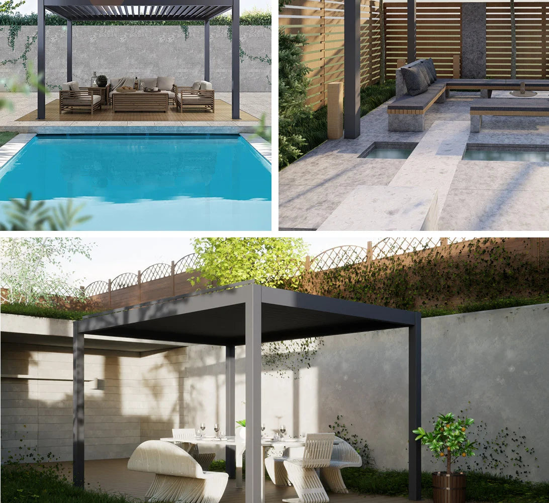 Aluminum Louvered Sunroof Pergola Roof Canopy