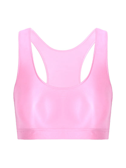 Glossy Womens Mid Waist Gym Fitness Yoga