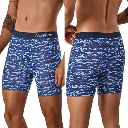 5pcs Mid-Long Camo Cotton Brand Boxer Shorts Men