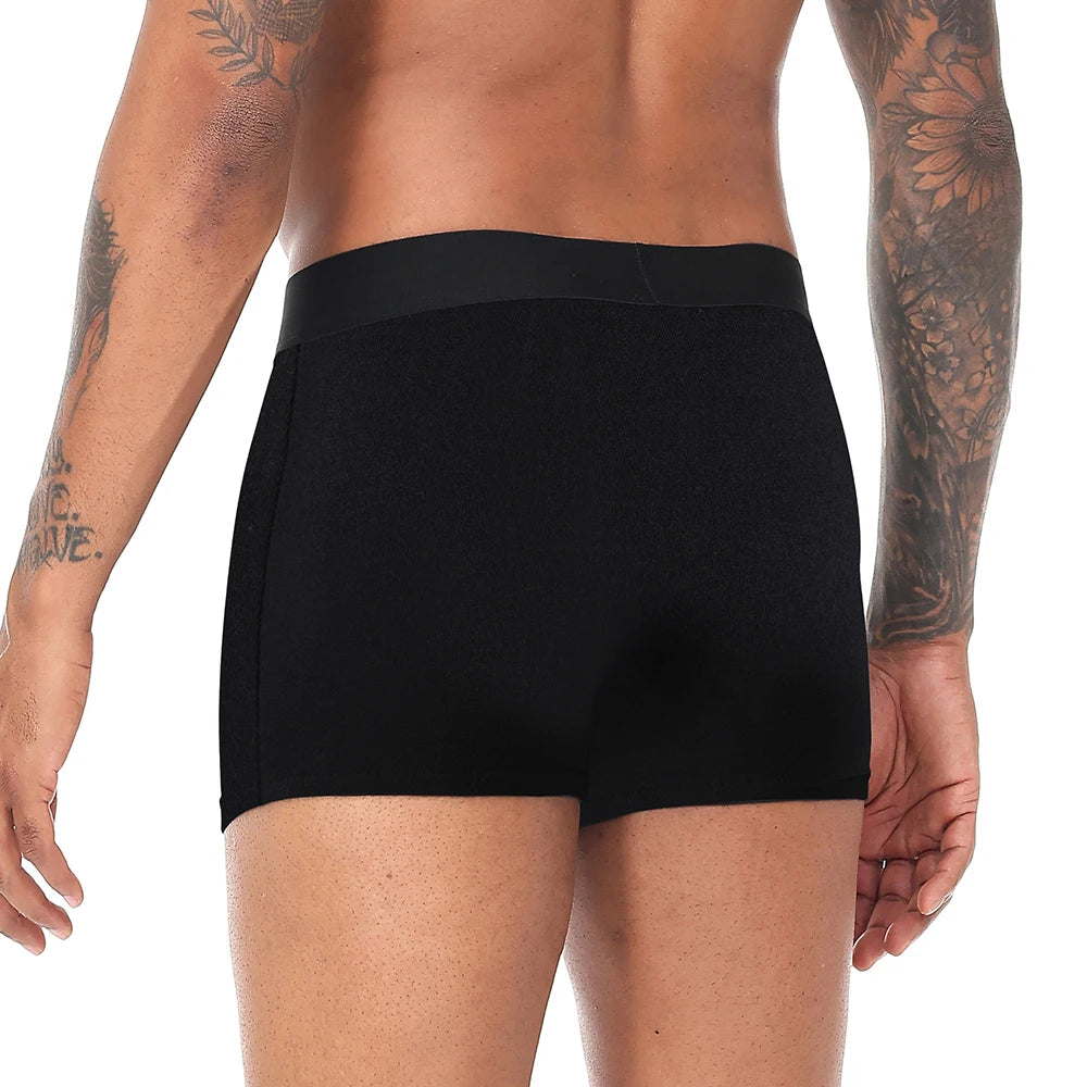 5piece Black Luxury Brand Cotton Boxer Men Underwear