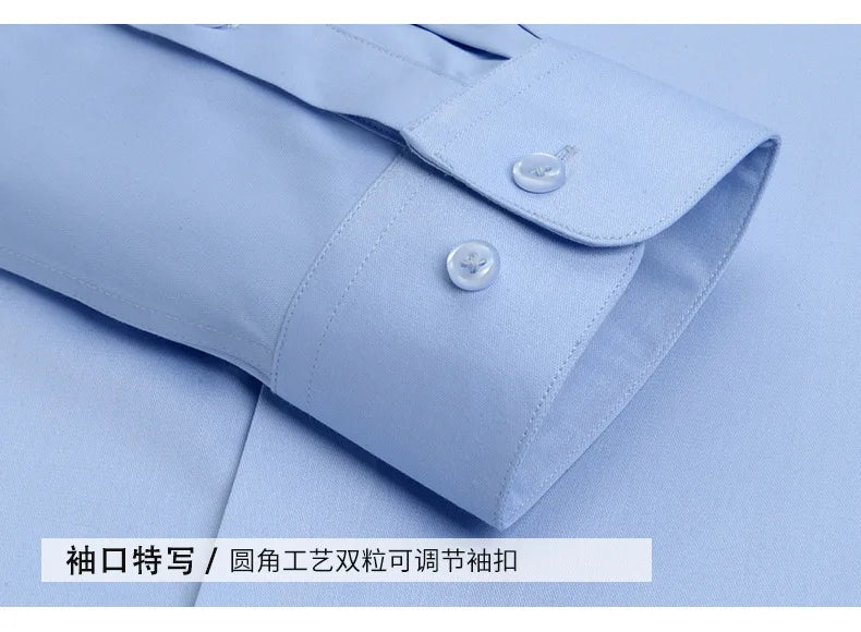 Men's White Long Sleeved Business Formal Wear Shirt