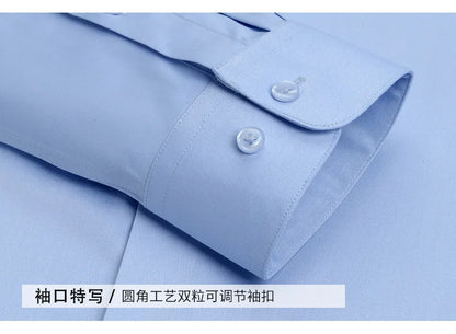 Men's White Long Sleeved Business Formal Wear Shirt