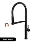 Luxury Brushed Gold Brass Pull Out Kitchen Faucet