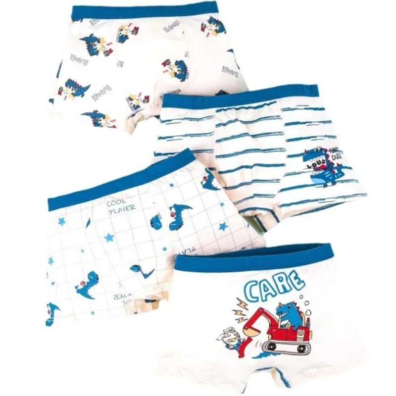 4PCS Boys Cotton Antibacterial Teenagers  Breathable Comfort Underwear