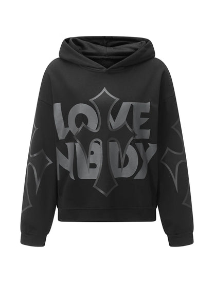 Women s Casual Fall Hood Sweatshirt Cross Letter