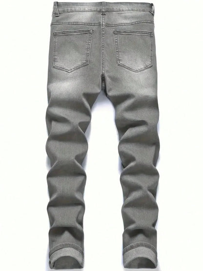 Man's Slim Jeans Retro Dating Style