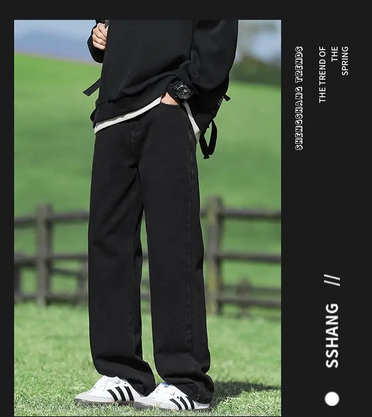 Men's Trendy Wide Leg Washed Jeans