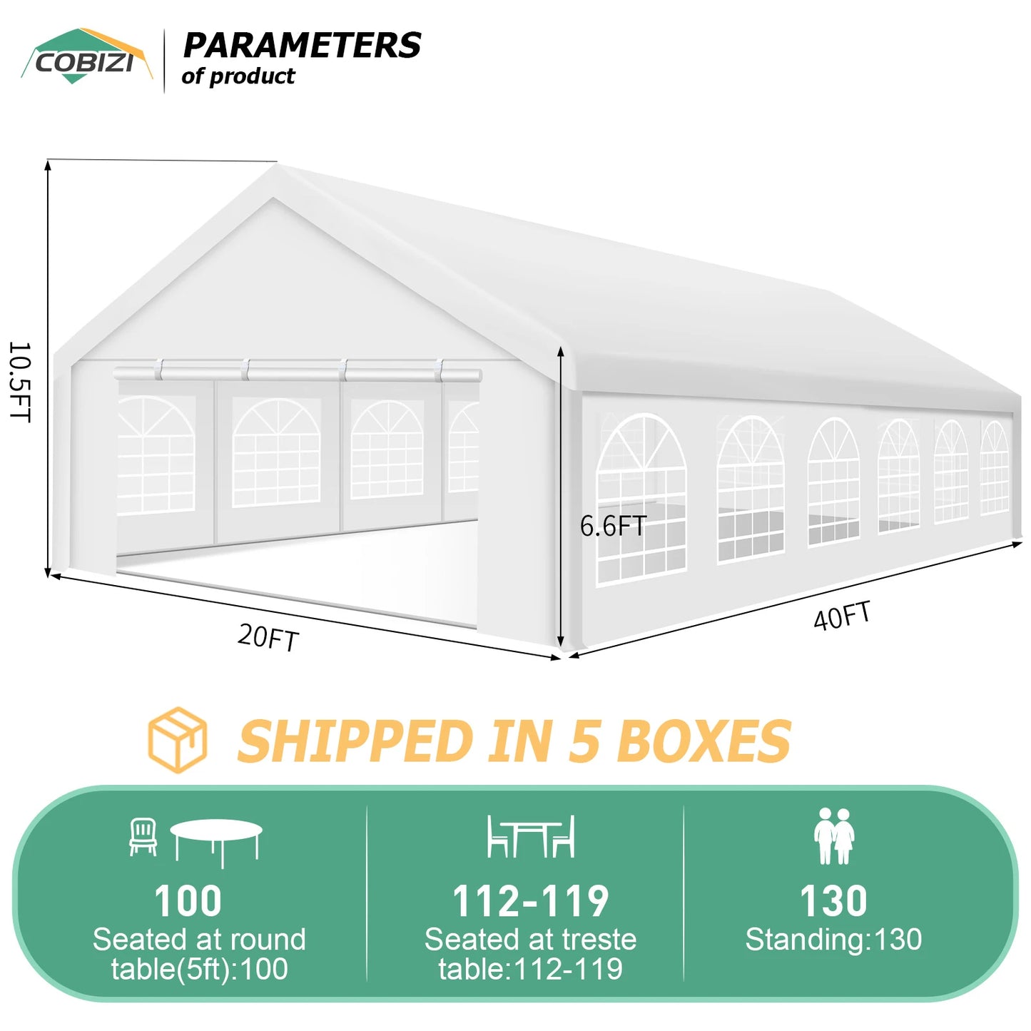 20x40FT Heavy Duty, Event Tent for Parties