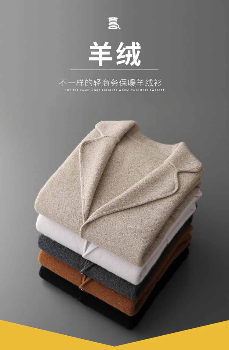 Men's Cashmere Knitted Cardigan Casual Jacket Top