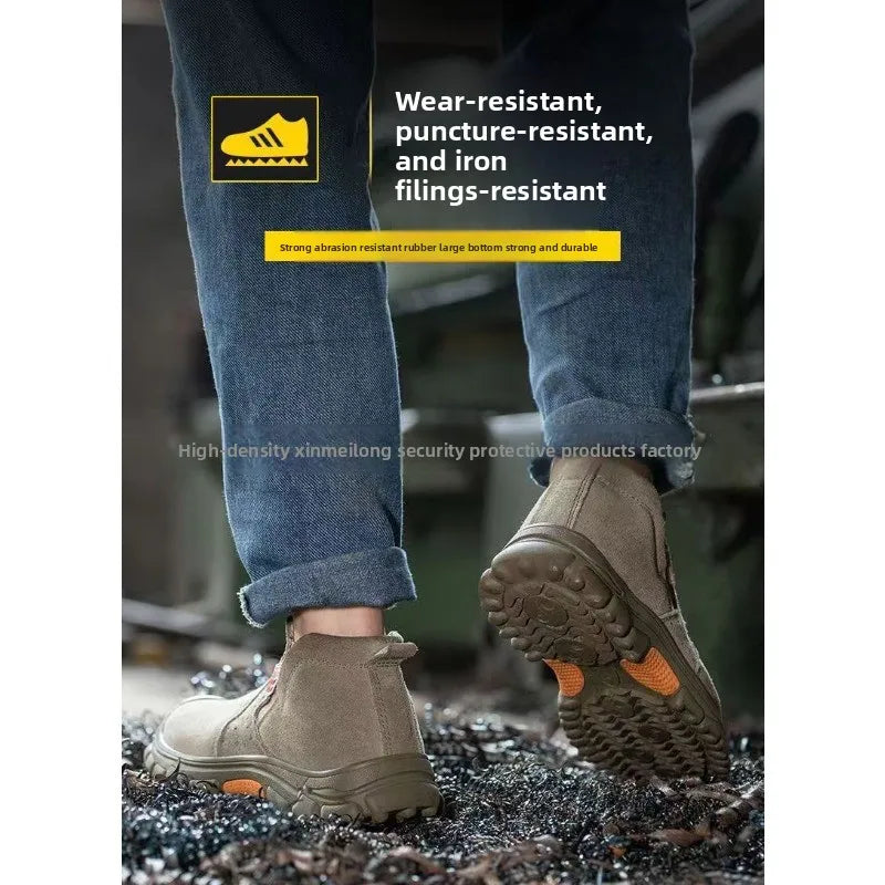 Anti Smashing Steel Toe Insulated Shoes, Breathable Suede