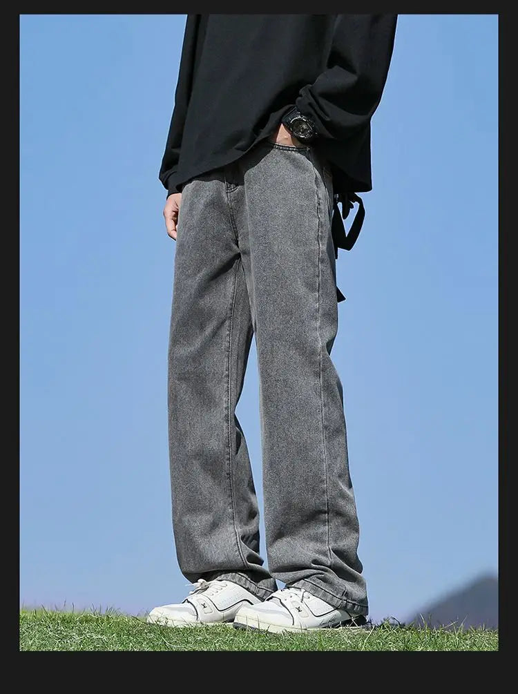 Men's Trendy Wide Leg Washed Jeans