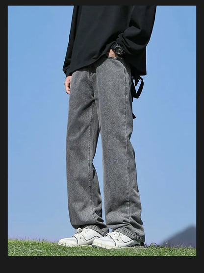 Men's Trendy Wide Leg Washed Jeans