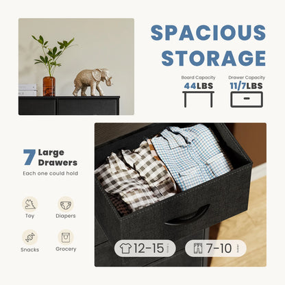 7 Fabric Drawers Organizer Storage Closet Chest