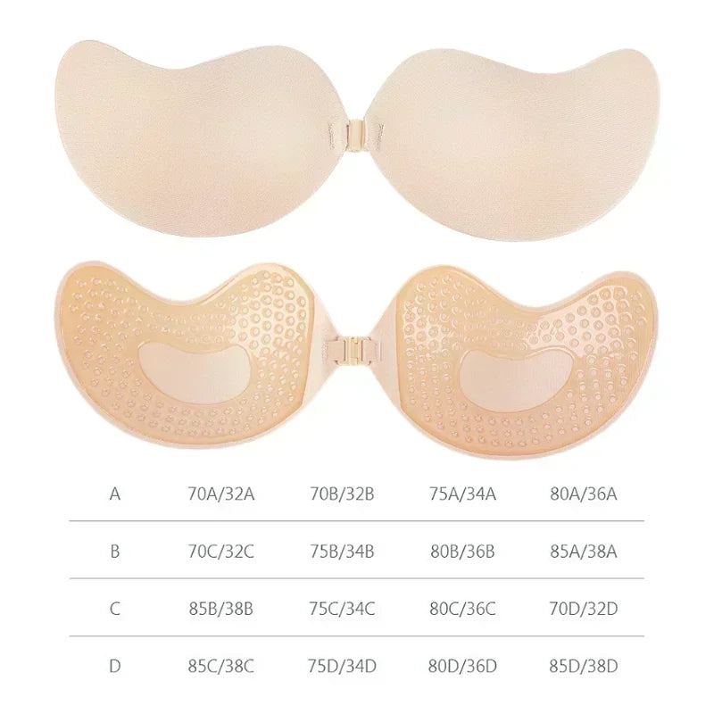 Invisible Push Up Bra for Women Backless Strapless