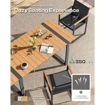 7 PCS Aluminum Patio Table and Chairs Set