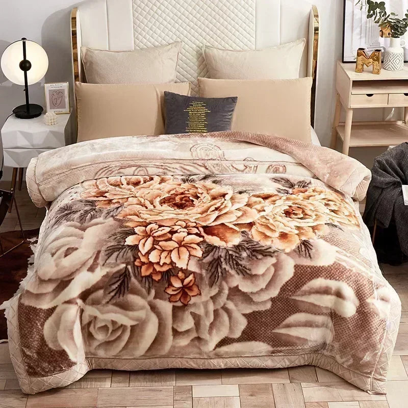 European Style Warm Raschel Blanket High End