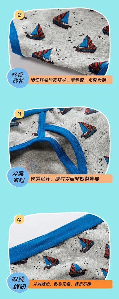 5 Pcs Quality Boys Briefs Cotton Underwear