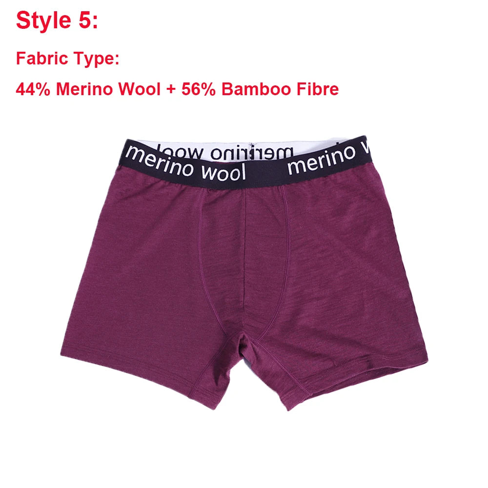 Mens Merino Boxer Briefs Soft Breathable Sports