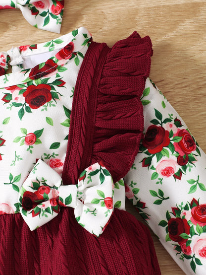 0-18 Months Girl Romper Cute Floral Long Sleeve