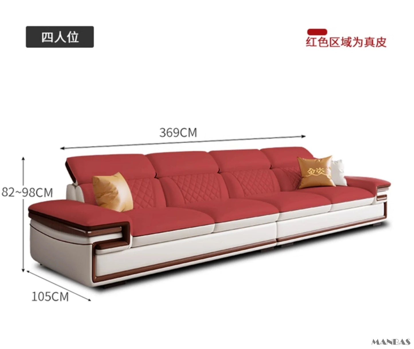 Genuine Leather Sofa Set for Living Room