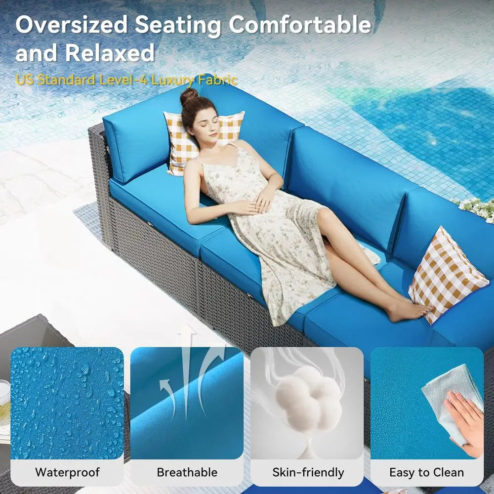 7 Piece Outdoor Sectional Sofas Waterproof Cover, Patio