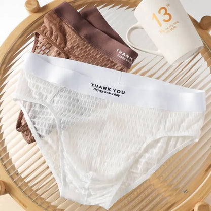 3Pcs Men's Ice Silk Breathable Quick-dry Briefs