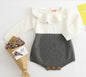 Baby Girls Knitted Bodysuit Long Sleeve Ruffled