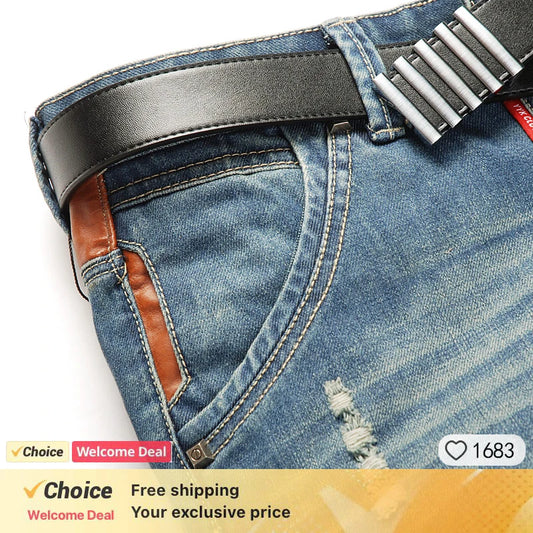 Ripped Plus Size Jeans for Men Fashion
