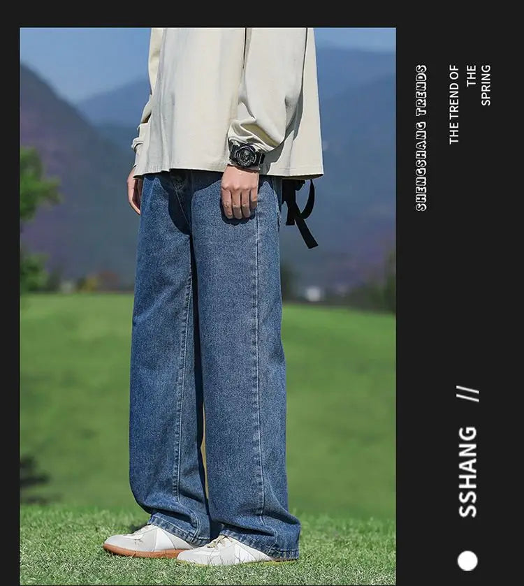 Men's Trendy Wide Leg Washed Jeans