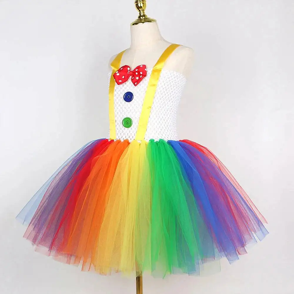 Rainbow Circus Costume Tutu Dress for Girls