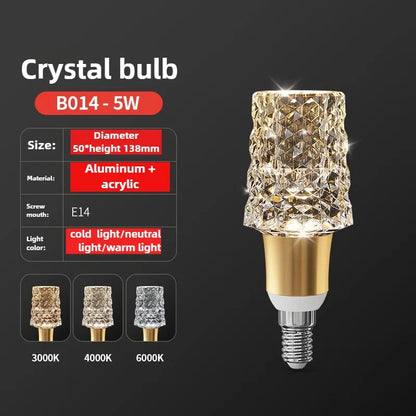 Acrylic Crystal LED Bulb Chandelier Fairy Lamp