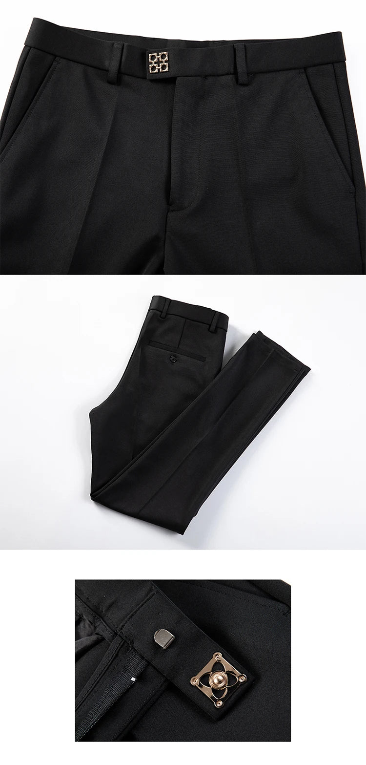 Men Stretch Slim Formal Casual Pants Fashion