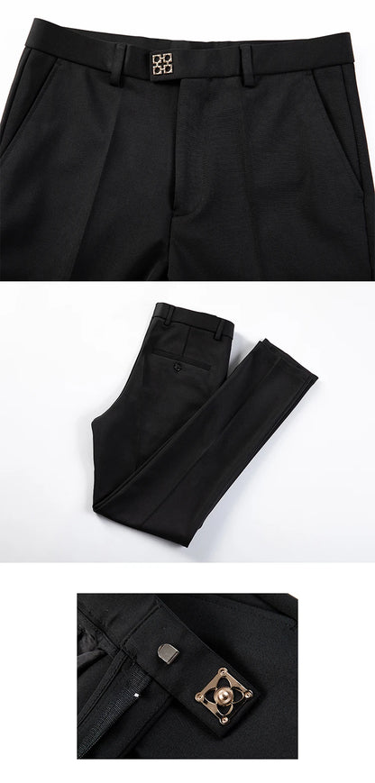 Men Stretch Slim Formal Casual Pants Fashion