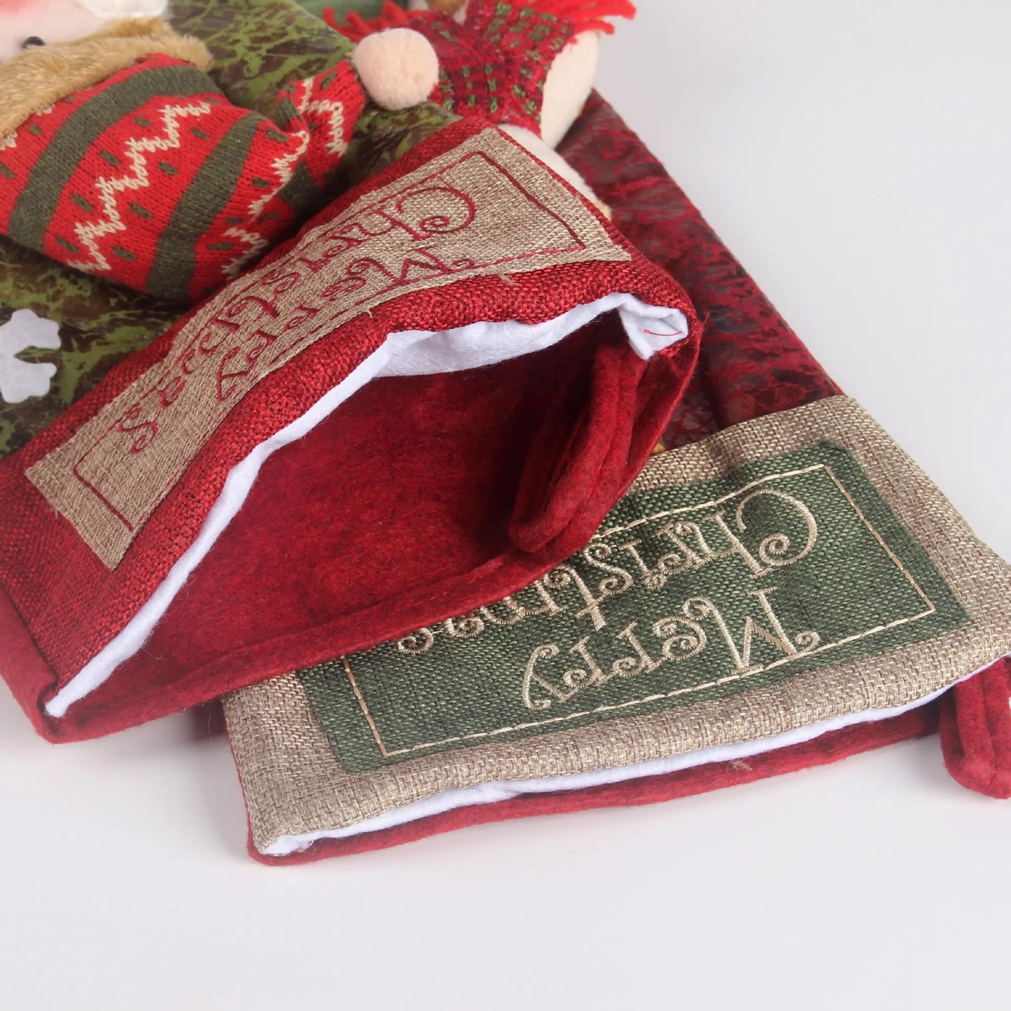 Xmas Decoration Santa Snowman Reindeer Hanging Sock