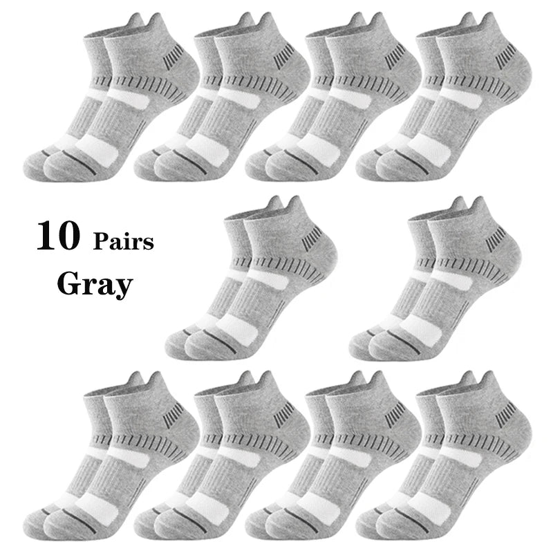 10 Pairs Men Ankle Athletic Socks