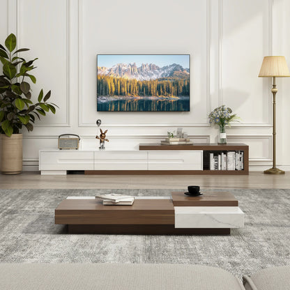 Extendable TV Stand for Up to 120"TV, Wood