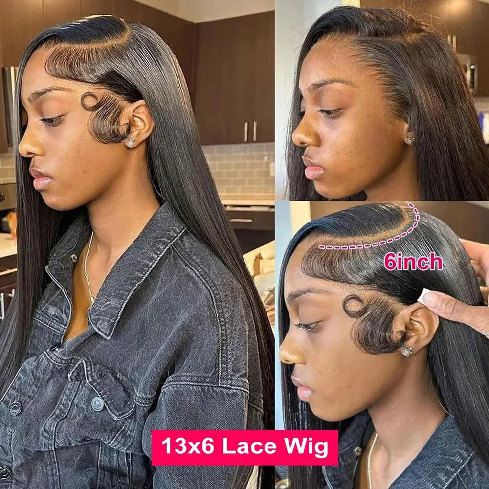 Straight Lace Front Human Hair Brazilian Wigs