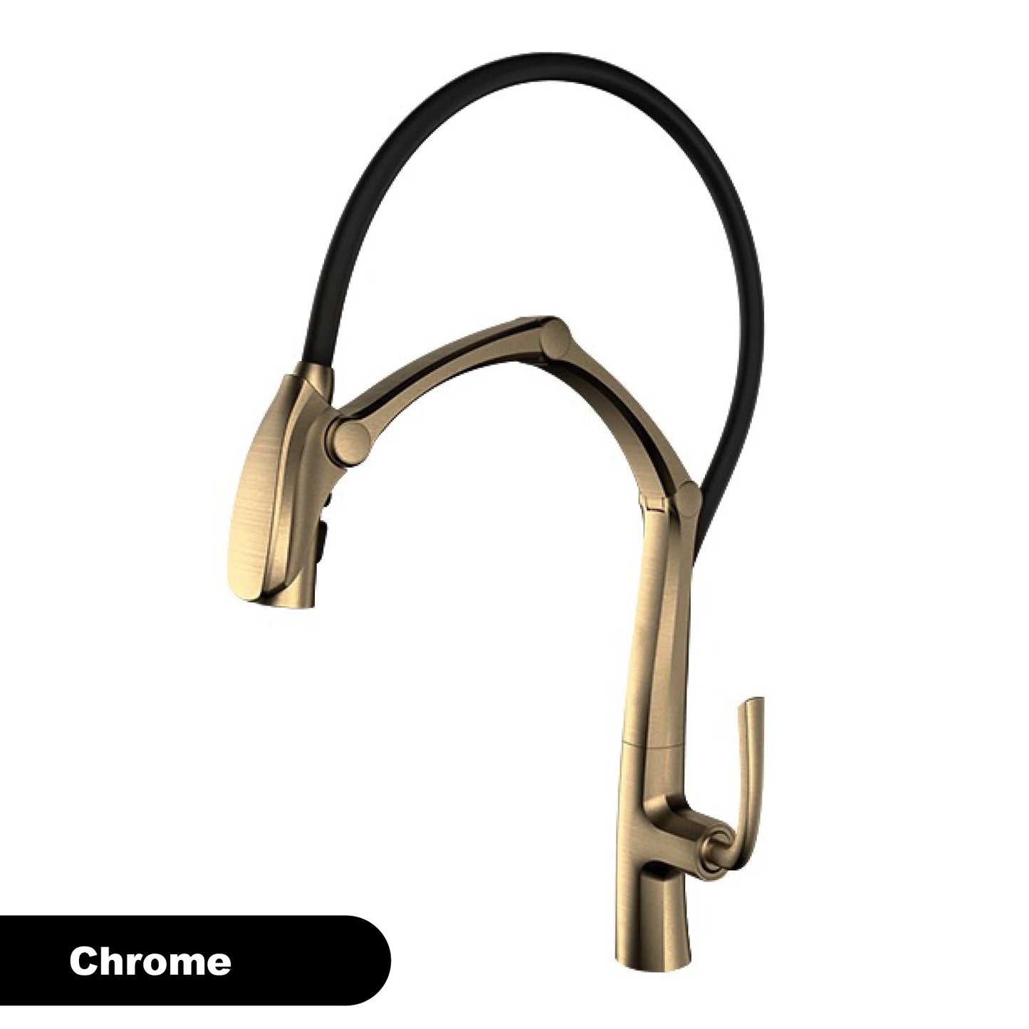 Luxury Gunmetal Brass Kitchen Faucet LED Display