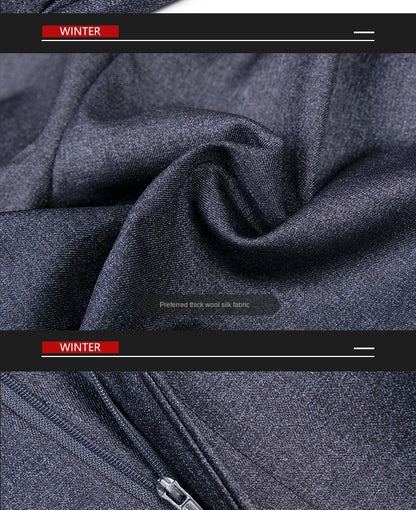 Double Pleated Mens British Pants High Waist