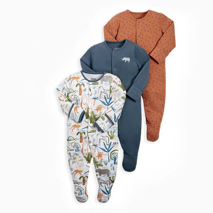 100% Cotton 3 Pcs Boys/Girls Romper Pajamas Jumpsuit