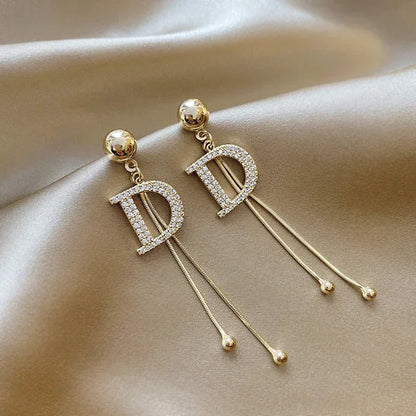 Fashion Brand Jewelry Elegant Letter D Earrings Vintage