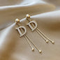 Fashion Brand Jewelry Elegant Letter D Earrings Vintage