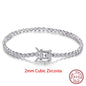 Shiny Tennis Bracelet Sterling Silver Cubic Zirconia