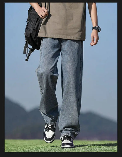 Men's Trendy Wide Leg Washed Jeans