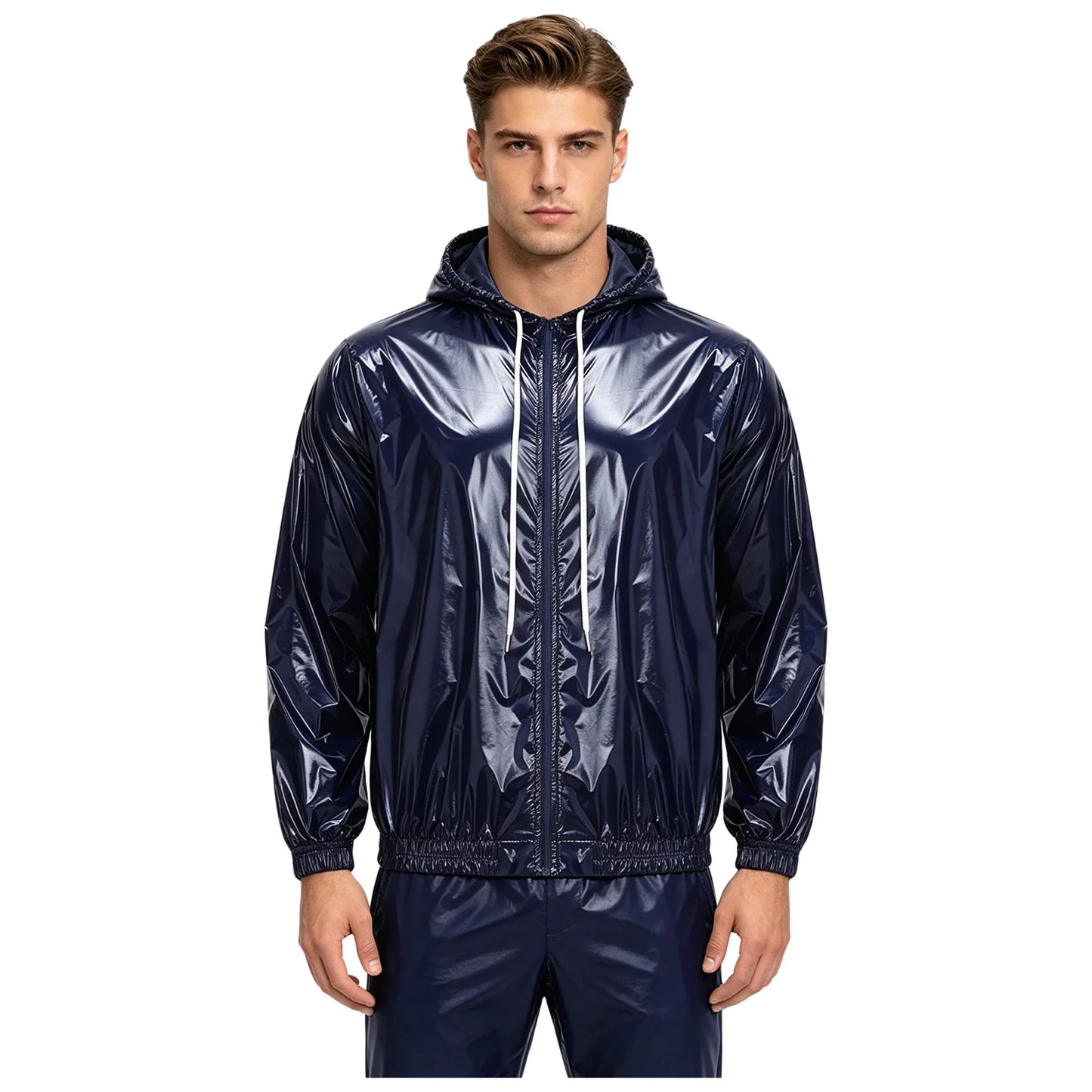 Mens Waterproof Hooded Breathable Raincoat